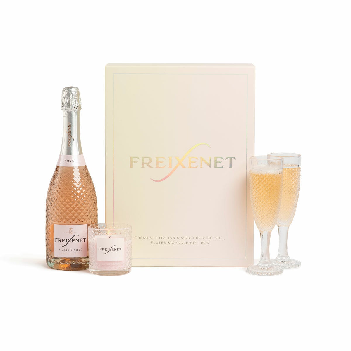 Freixenet Italian Sparkling Rose 75cl, 2 Glasses & Candle Gift Box Freixenet Italian Sparkling Rose 75cl, 2 Glasses & Candle Gift Box