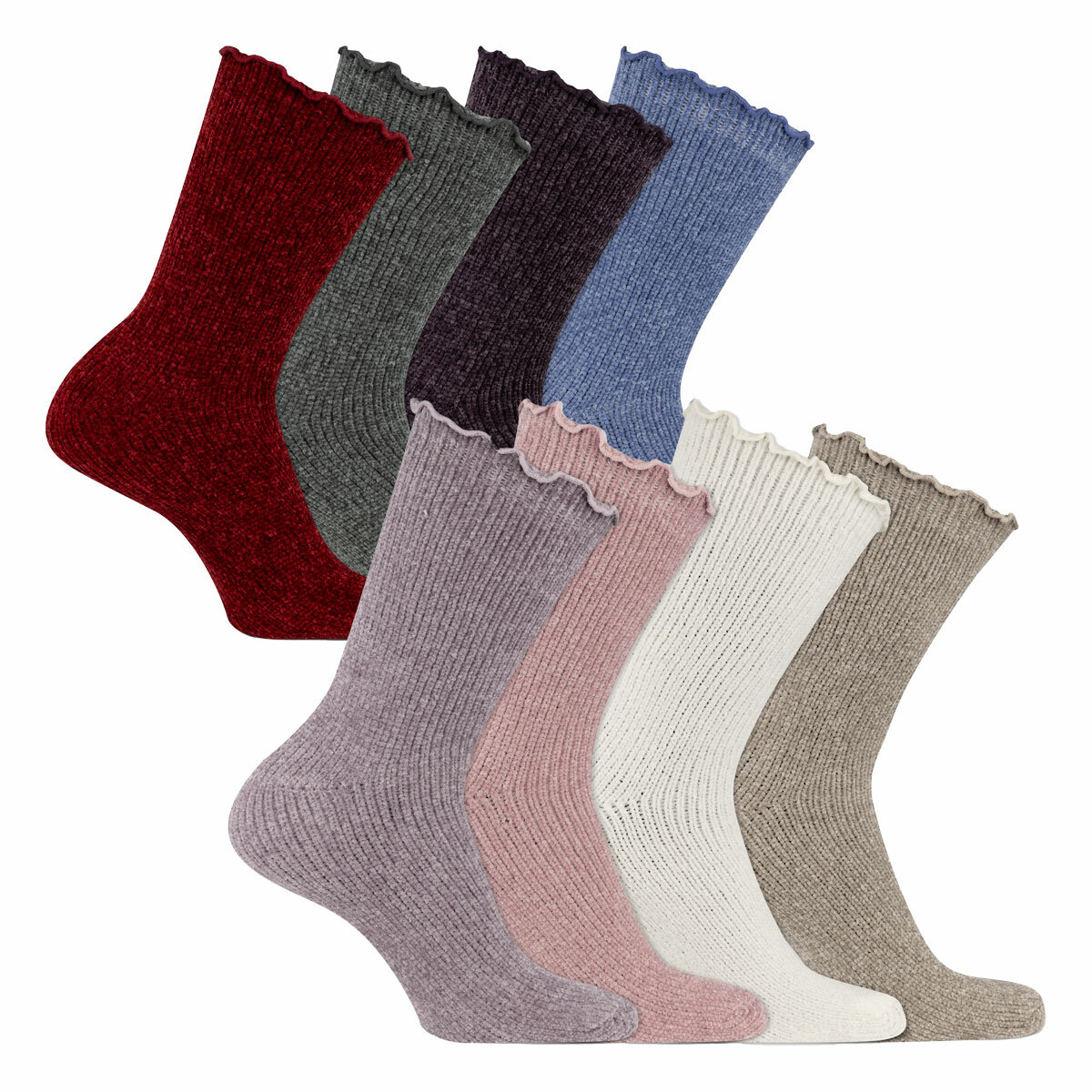 K Bell Ladies Chenille Socks, 4 Pack