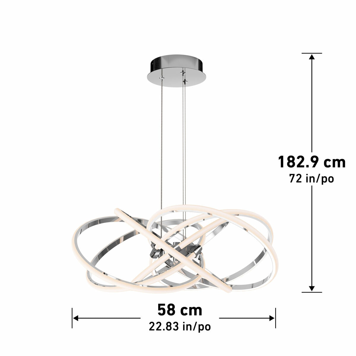 Artika Maelstrom Pendant LED Light in Chrome
