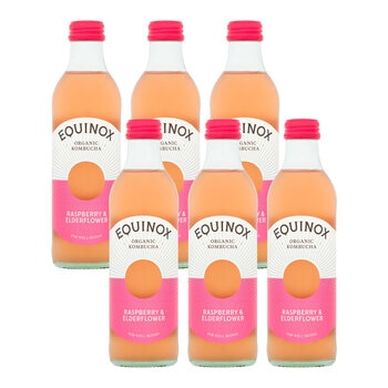 Equinox Raspberry & Elderflower Organic Kombucha, 6 x 275ml