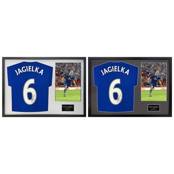 Phil Jagielka Signed Framed Everton Football Shirt, including 1 Photo in 2 Options: White or Black