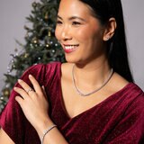 Diamonfire Graduated Zirconia Tennis Necklace