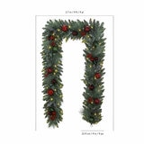 9 ft Pre-lit Christmas Artificial Garland With Twinkling LED Lights