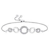 0.40ctw Round Brilliant Cut Diamond Bolo Bracelet, 14ct White Gold