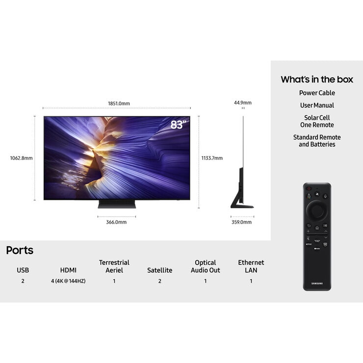 Buy Samsung QE83S93FAEXXUU 83 Inch OLED 4k HD Smart TV at Costco.co.uk