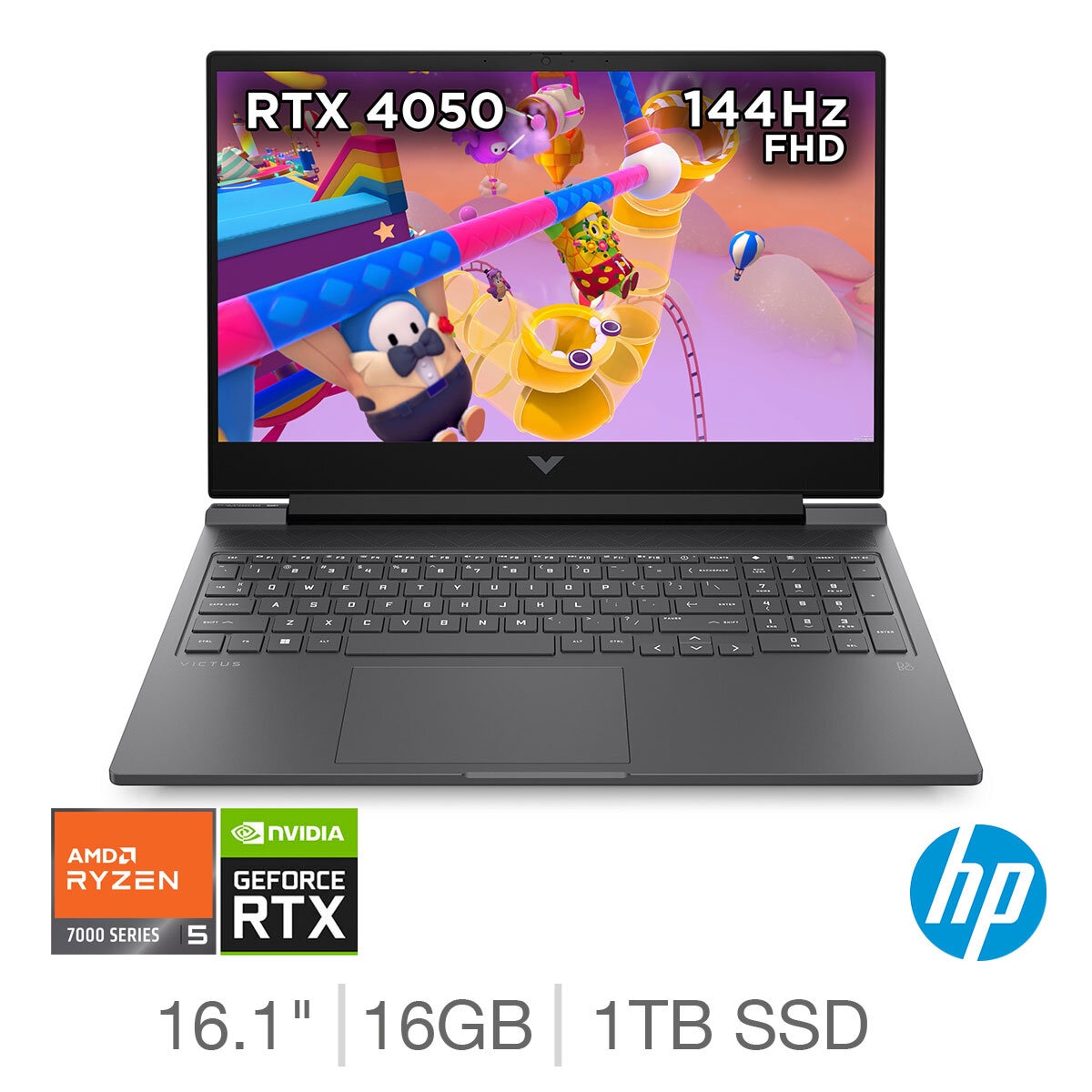 HP VICTUS, AMD Ryzen 5, 16GB RAM, 1TB SSD, NVIDIA GeForce RTX 4050, 16.1 Inch Gaming Laptop, 16-s0005na