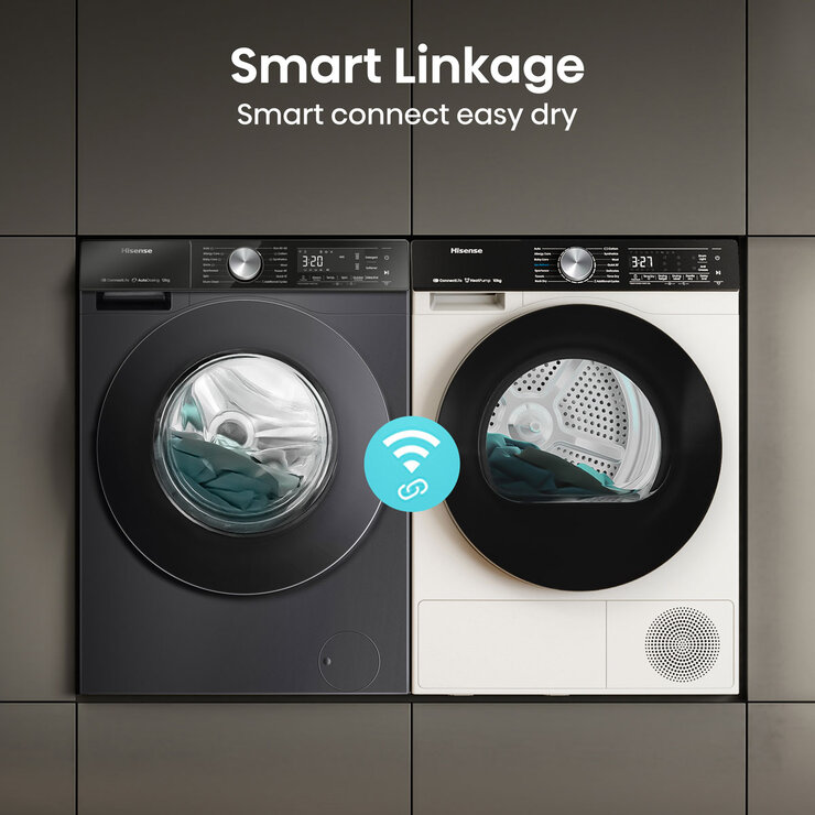 Hisense WF5S1245BB, 12kg, 1400rpm, Washing Machine A Rating in Black