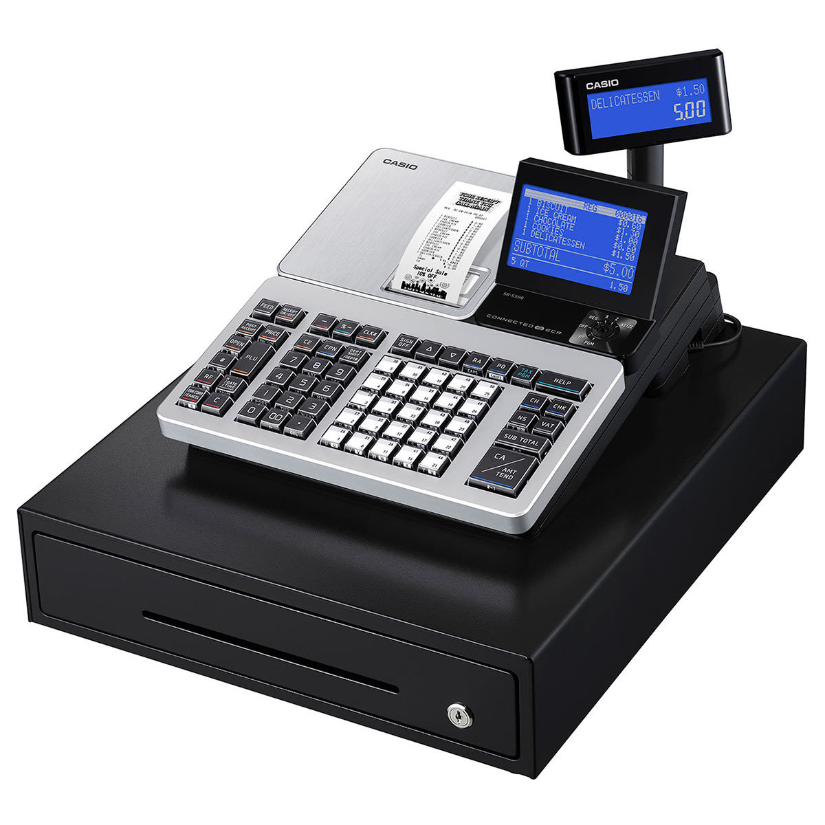 Casio cash register with display up