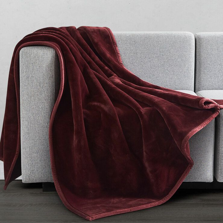Coco Plush Throw in Red, 152 x 177 cm