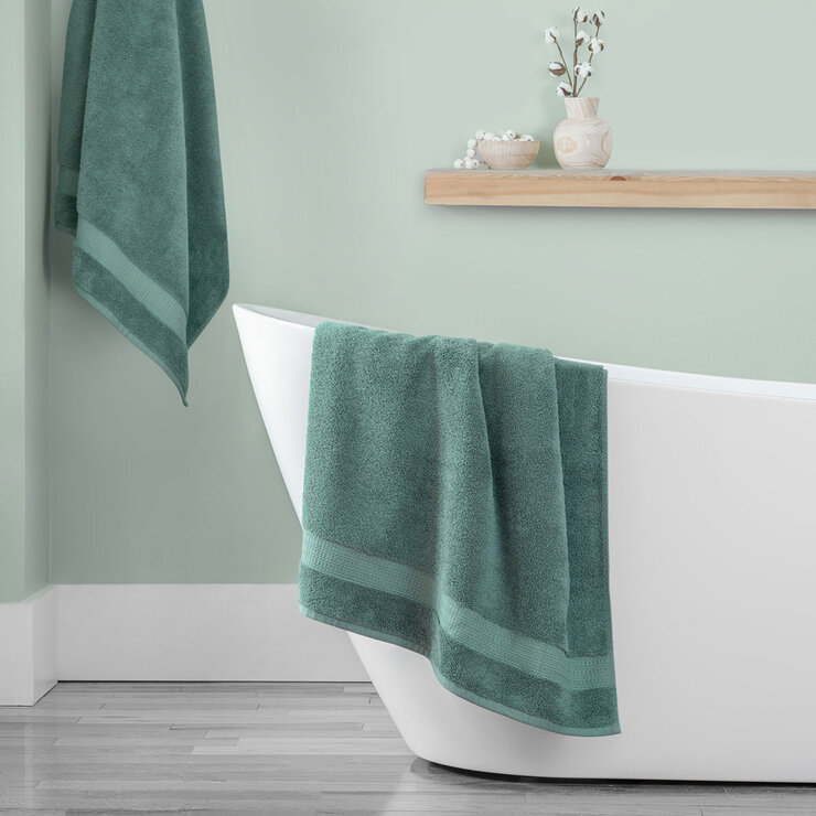 Grandeur 100% hygro cotton towel in oil blue, green Grandeur 100% hygro cotton towel in oil blue, green