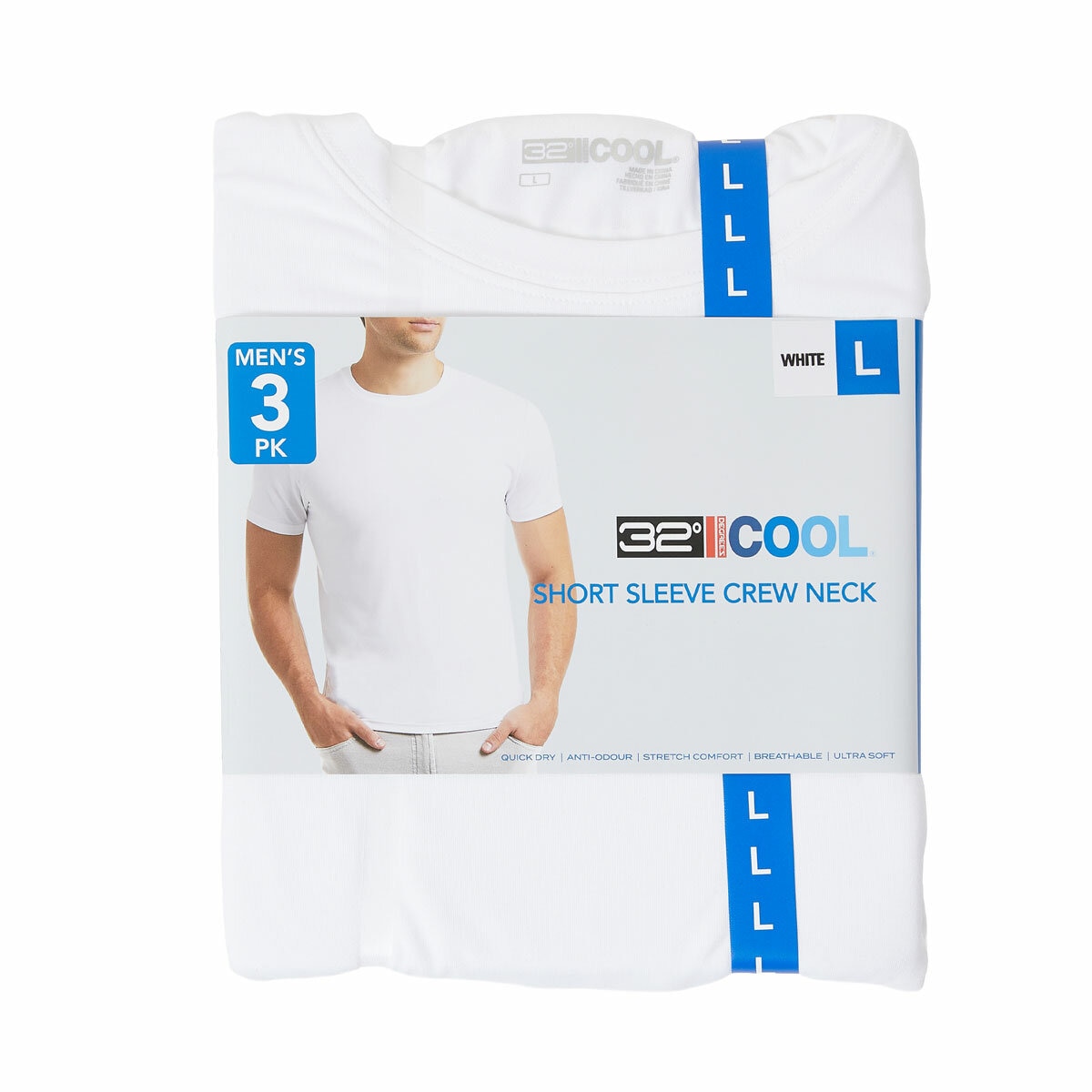 32 Degrees Men's Cool T-Shirt 3 Pack in White