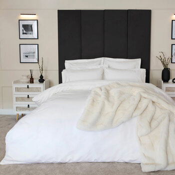 Belledorm 1200 Thread Count Cotton White Duvet Cover in 3 Sizes