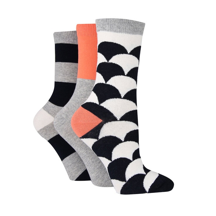 Caroline Gardner Ladies Crew Sock 6 Pack in Navy Caroline Gardner Ladies Crew Sock 6 Pack in Navy