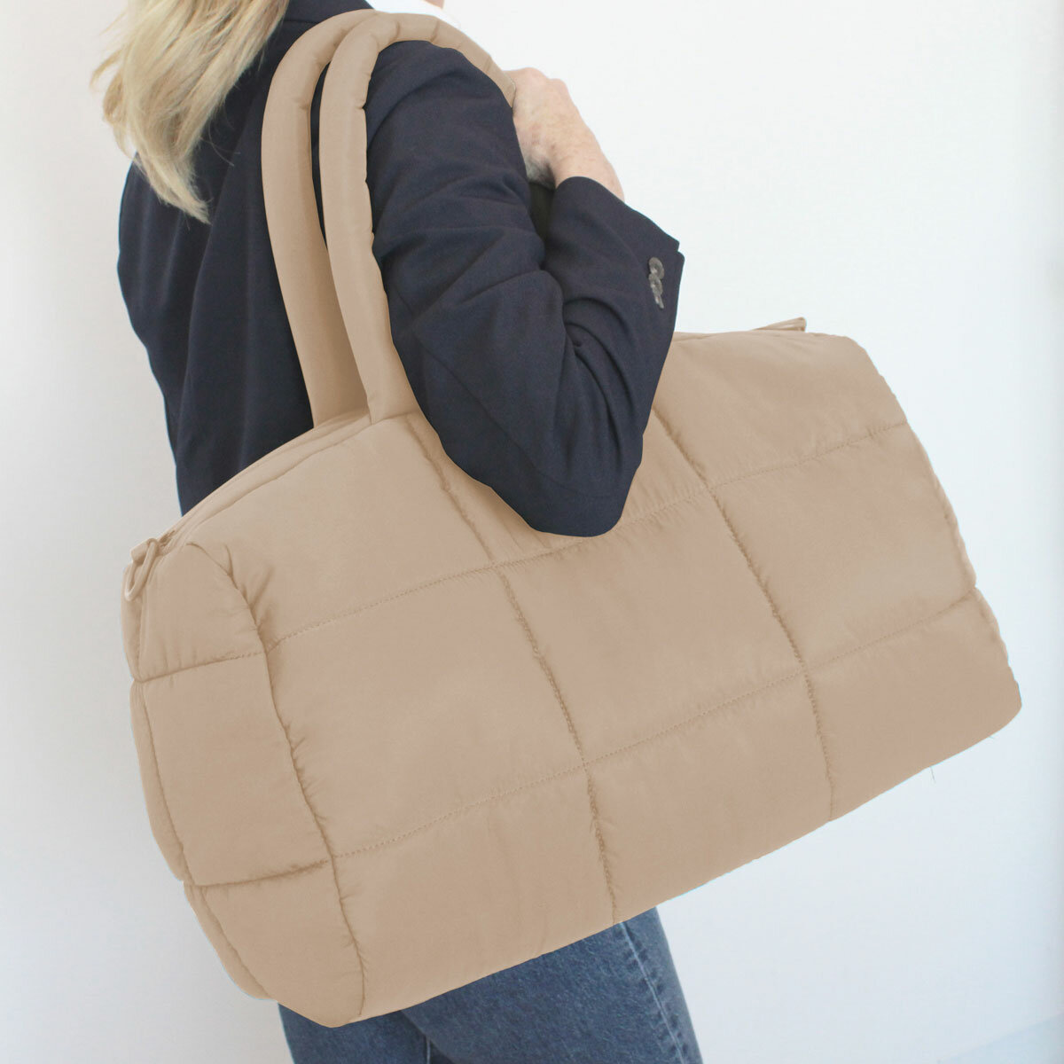 MYTAGALONGS Cloud Duffle Weekender Bag in Beige