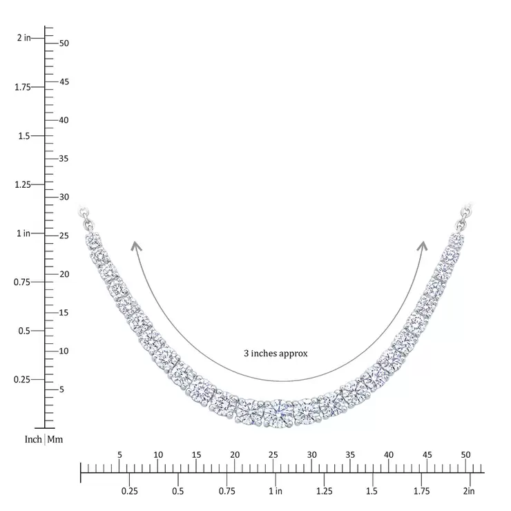 2.50ctw Graduated Diamond Necklace, 14k White Gold