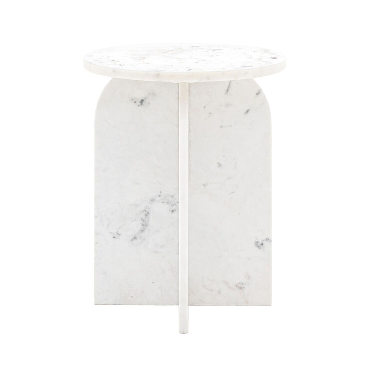 Gallery Amalfi White Marble Side Table