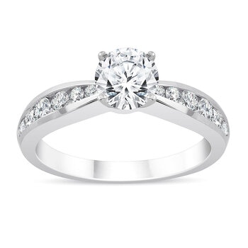 1.00ctw Round Brilliant Cut Diamond Ring, Platinum