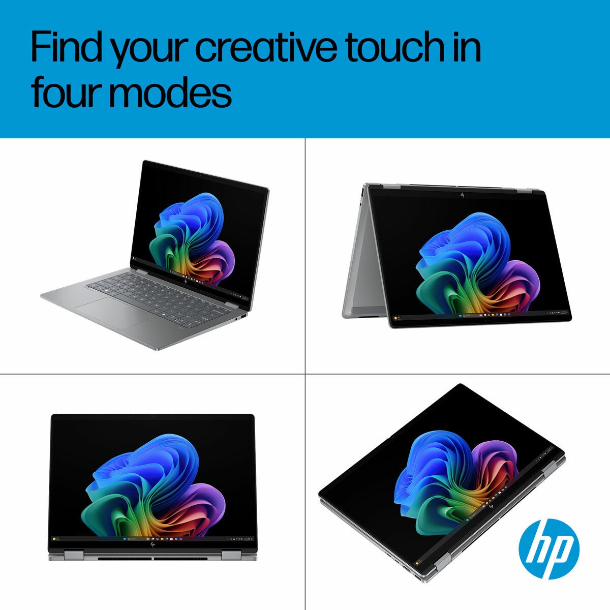 HP Omnibook X Flip, AMD Ryzen AI 7, 16GB RAM, 1TB SSD, 14 Inch Convertible 2 in 1 Laptop, 14-fk0009na