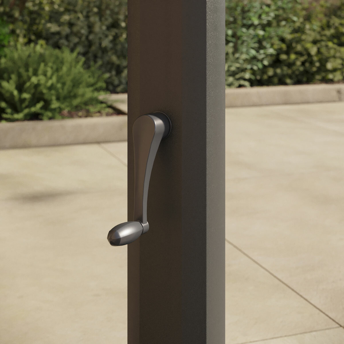 Seasons Sentry 10ft (3m) Square 2-Tier LED Solar Cantilever Umbrella with Rolling Base in Blue Seasons Sentry 10ft (3m) Square 2-Tier LED Solar Cantilever Umbrella with Rolling Base in Blue