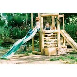 Lifestyle image of children playing on the the Plum Discovery Woodland Treehouse Lifestyle image of children playing on the the Plum Discovery Woodland Treehouse