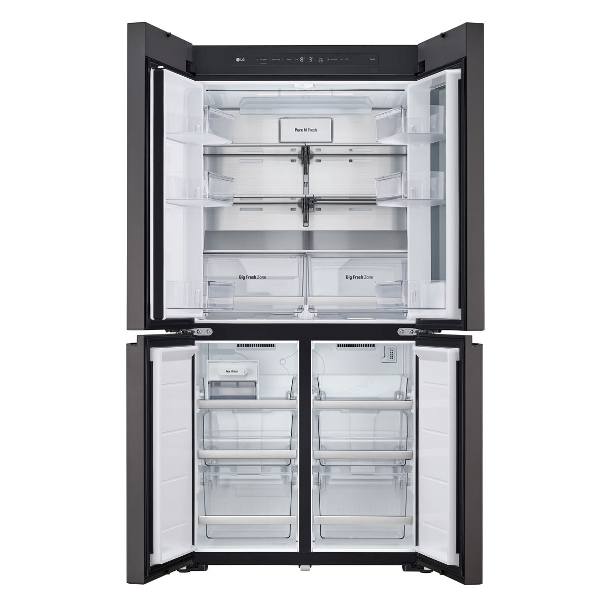 LG MoodUP™ GMV960NNME Multidoor Fridge Freezer with InstaView in Colour Changing LED, E Rated