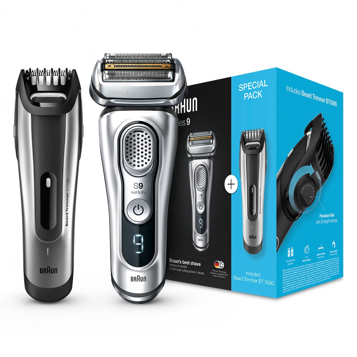 Braun Series 9 9350VS Electric Shaver with Charging Stand + BT5090