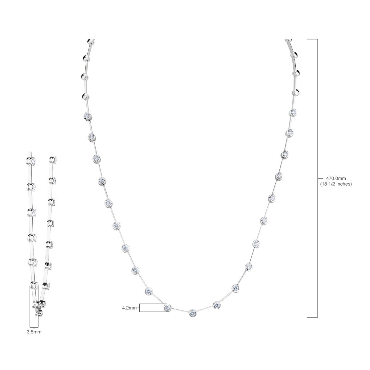 1.25ctw Round Brilliant Cut Diamond Necklace, 18ct WHite Gold