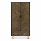 Bentley Designs Sienna Fumed Oak & Peppercorn Double Wardrobe