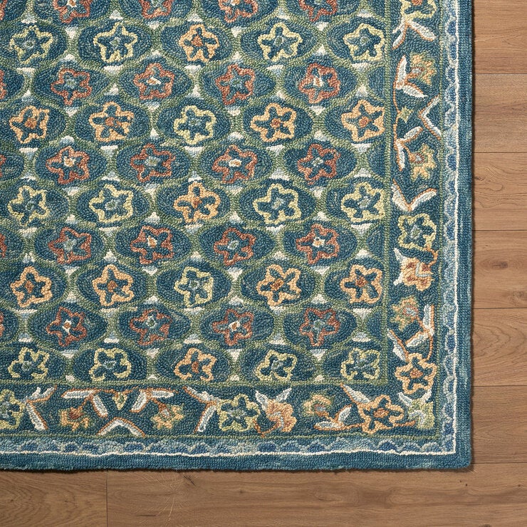 Livabliss Fairfax Blue Wool Rug, in 2 Sizes Livabliss Fairfax Blue Wool Rug, in 2 Sizes