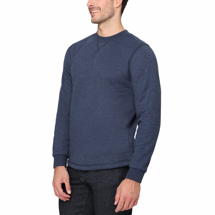 BC Clothing Men's Waffle Crew Sweater in Blue BC Clothing Men's Waffle Crew Sweater in Blue