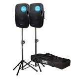 KAM RZ12AP 12" Bluetooth Speaker, 800W. Twin Pack with Stand