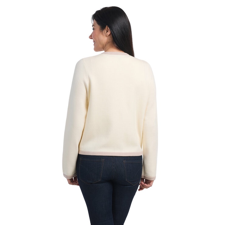 Dalia Ladies Contrast Trim Cardigan Dalia Ladies Contrast Trim Cardigan