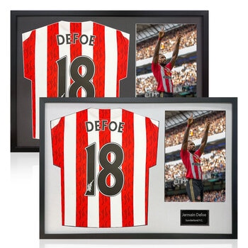 Jermain Defoe Signed Framed Sunderland Football Shirt including 1 Photo in 2 Options: White or Black Mount