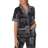 DKNY Notch Collar 3 Piece PJ Set in Black - Extra Large