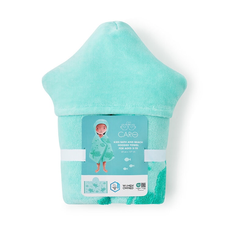 Caro Home Kids Bath & Beach Light Blue Hooded Towel