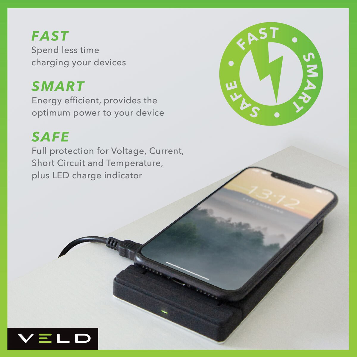 Buy Veld Wireless Charging Stand with Super Fast USB Wall Charger at Costco.co.uk