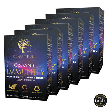 Beau-T-Full Tea Organic Immunity Tea Bags, 6 x 15 Pack
