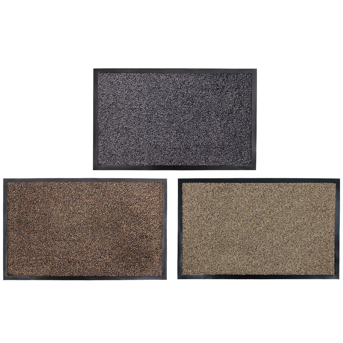 JVL Admiral Microfibre Door Mat in 3 Colours, 50 x 80cm - 2 Pack