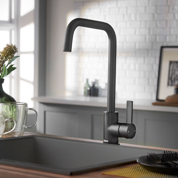 Deva Ashworth Kitchen Sink Mixer Tap In Matte Black, Model ASH104BK Deva Ashworth Kitchen Sink Mixer Tap In Matte Black, Model ASH104BK