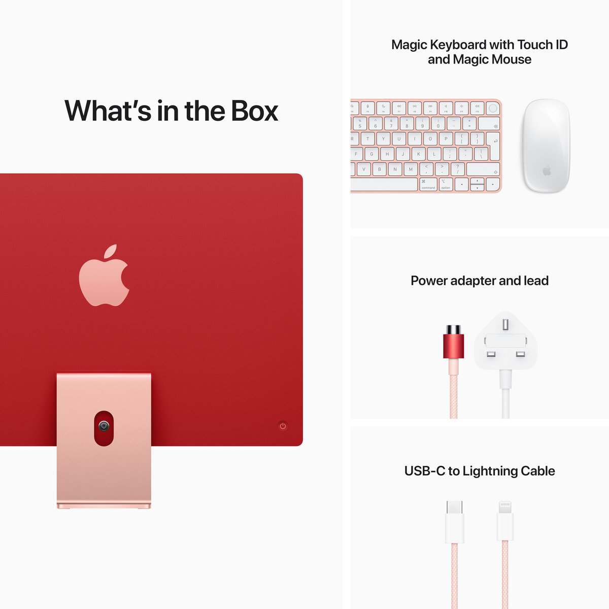 Apple iMac 2021, Apple M1 Chip, 8-Core GPU, 16GB RAM, 1TB SSD, 24 Inch in Pink