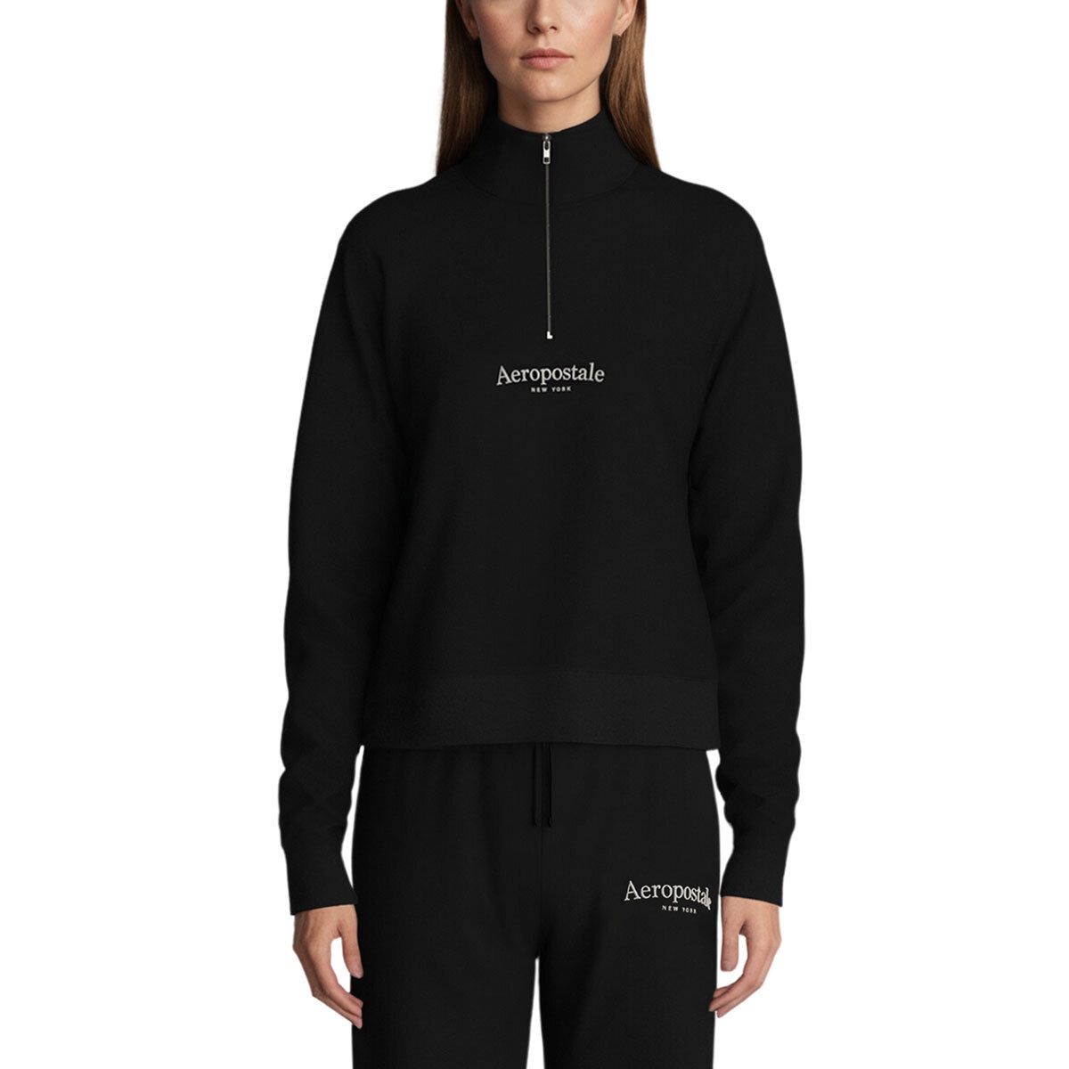 Aeropostale Ladies 1/4 Zip in Black