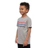 Champion Boy's 2 Pack Short Sleeve T-shirt in Grey Heather/ Navy