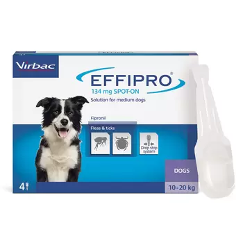 Effipro® Spot-On Flea and Tick Treatment for Medium Dogs (10-20kg), 4 x 135mg