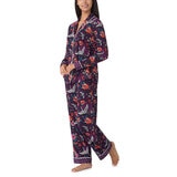 Room Service Ladies Notch Collar PJ Set, 2 Piece in Purple Crane