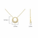 0.15ctw Round Brilliant Cut Diamond Circle Necklace, 14ct Yellow Gold