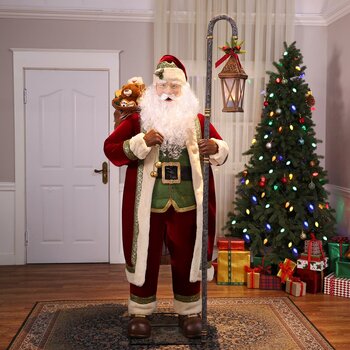 6 ft (183cm) Animated Santa with Motion Sensor, Singing & LED Lantern 6 ft (183cm) Animated Santa with Motion Sensor, Singing & LED Lantern