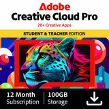 Adobe Creative Cloud Pro, Student and Teacher 1 Year (Digital Download)