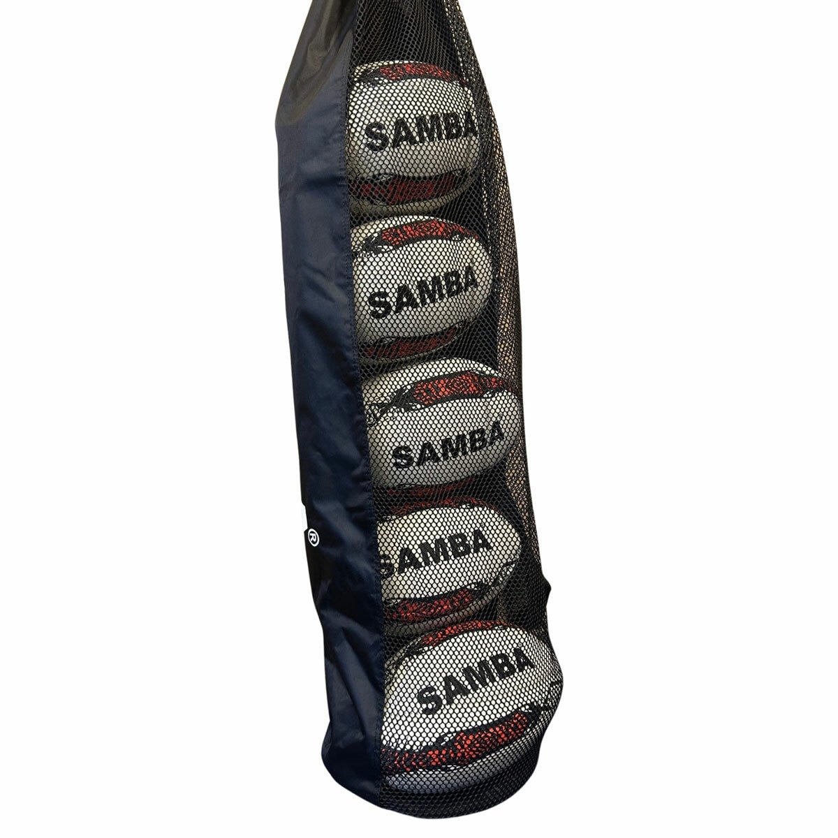 Studio image of the samba rugby balls in the tube bag