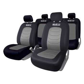 Sparco Cushioned Front and Rear Car Seat Cover in Grey