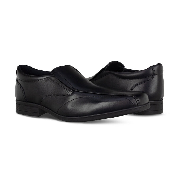 Terms Harvey Boys Black Leather Sleek Slip on Shoe